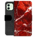 Custodia a Portafoglio Premium per iPhone 12 - Marmo Rosso