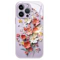 Custodia ibrida per iPhone 12/12 Pro con bouquet di fiori - Viola