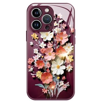 Custodia ibrida per iPhone 12 Pro Max con bouquet di fiori - Rosso vino