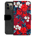 Custodia a Portafoglio Premium per iPhone 12 Pro Max - Fiori Vintage