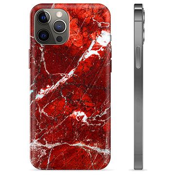 Custodia in TPU per iPhone 12 Pro Max - Marmo rosso