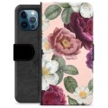 Custodia a Portafoglio Premium per iPhone 12 Pro - Fiori Romantici