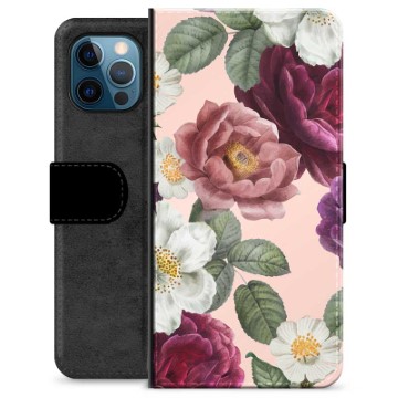 Custodia a Portafoglio Premium per iPhone 12 Pro - Fiori Romantici