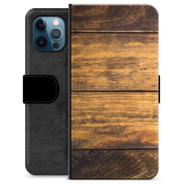 Custodia a Portafoglio Premium per iPhone 12 Pro - Legno