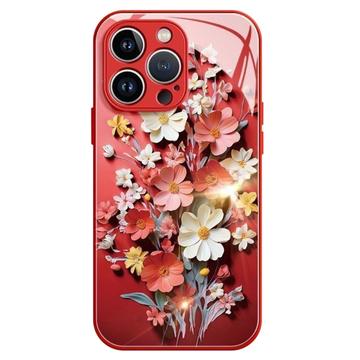 Custodia ibrida per iPhone 13 Pro con bouquet di fiori - Rossa