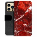 Custodia a Portafoglio Premium per iPhone 13 Pro Max - Marmo Rosso