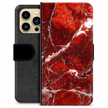 Custodia a Portafoglio Premium per iPhone 13 Pro Max - Marmo Rosso