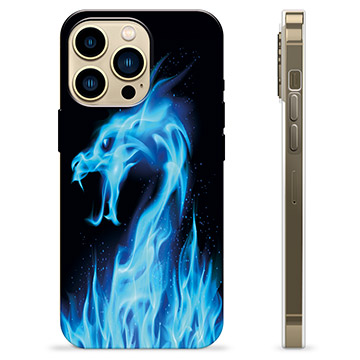 Custodia in TPU per iPhone 13 Pro Max - Drago di fuoco blu