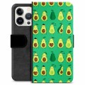 Custodia a Portafoglio Premium per iPhone 13 Pro - Motivo Avocado