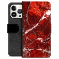 Custodia a Portafoglio Premium per iPhone 13 Pro - Marmo Rosso