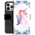 Custodia a Portafoglio Premium per iPhone 13 Pro - Unicorno