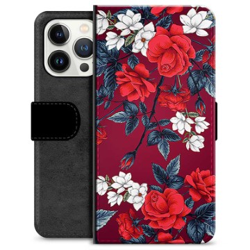 Custodia a Portafoglio Premium per iPhone 13 Pro - Fiori Vintage