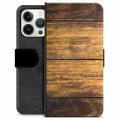 Custodia a Portafoglio Premium per iPhone 13 Pro - Legno