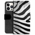 Custodia a Portafoglio Premium per iPhone 13 Pro - Zebra