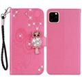 iPhone 14 Custodia portafoglio con strass gufo