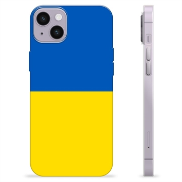 Custodia in TPU per iPhone 14 Plus Bandiera Ucraina - Giallo e azzurro