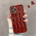 Custodia 3D Linear Wavy per iPhone 14 Pro Max - Rosso vino