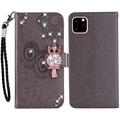 iPhone 14 Pro Max Custodia portafoglio con strass gufo