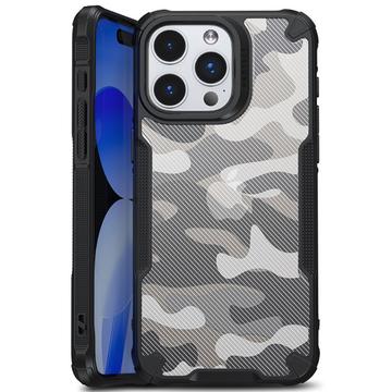 Custodia Ibrida Anti-Shock per iPhone 15 - Camouflage - Nera