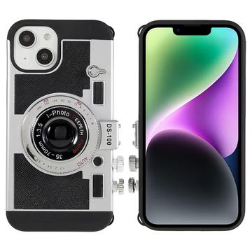 Custodia ibrida iPhone 15 Stile fotocamera - Nera