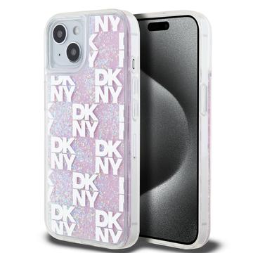 Custodia per iPhone 15 DKNY Liquid Glitter Checkered Pattern