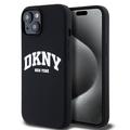 Custodia per iPhone 15 DKNY Liquid Silicone Arch Logo - Compatibile con MagSafe - Nero