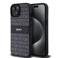 Custodia iPhone 15 DKNY Repeat Pattern Tonal Stripe - Nero