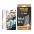 Proteggi schermo iPhone 15 PanzerGlass Re:fresh Ultra-Wide Fit con EasyAligner - Bordo nero