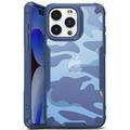 Custodia Ibrida Anti-Shock per iPhone 15 Plus - Camouflage - Blu