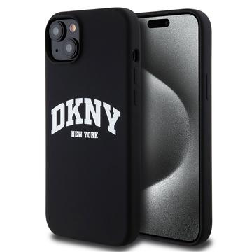 Custodia per iPhone 15 Plus DKNY Liquid Silicone Arch Logo - Compatibile con MagSafe - Nero