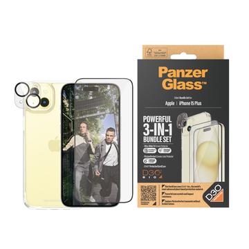 Set di Protezione PanzerGlass 3-in-1 per iPhone 15 Plus - Trasparente