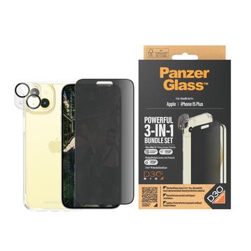 iPhone 15 Plus PanzerGlass Privacy confezione 3 in 1