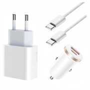 Caricabatterie / Caricatore da auto con cavo da 2 m per iPhone 15 Pro/15 Pro Max/16 Pro/16 Pro Max 20W - Bianco