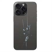 Riparazione della cover posteriore di iPhone 15 Pro - Solo vetro - Nero