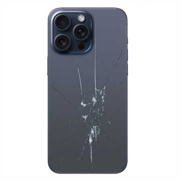 Riparazione della cover posteriore di iPhone 15 Pro - Solo vetro - Blu