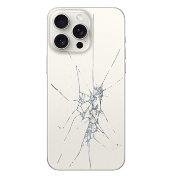 Riparazione della cover posteriore di iPhone 15 Pro - Solo vetro - Bianco