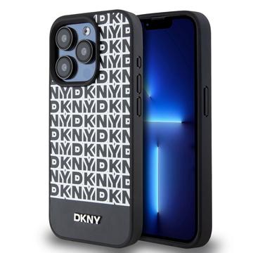 Custodia per iPhone 15 Pro DKNY con motivo a righe in basso - Compatibile con MagSafe - Nero