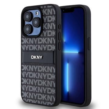 Custodia iPhone 15 Pro DKNY Repeat Pattern Tonal Stripe - Nero