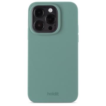 Custodia in silicone per iPhone 15 Pro Holdit - Verde muschio