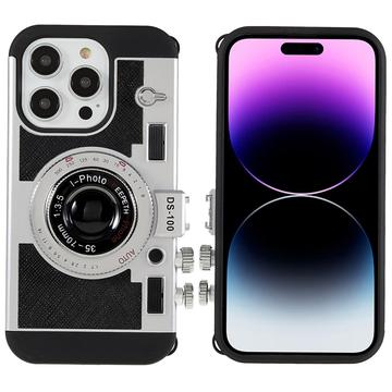 Custodia ibrida iPhone 15 Pro Max stile fotocamera - Nera