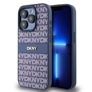 Custodia iPhone 15 Pro Max DKNY Repeat Pattern Tonal Stripe - Blu