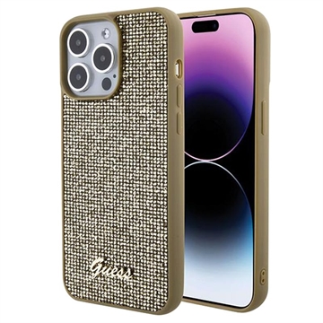 Custodia Guess Disco Metal Script Logo per iPhone 15 Pro Max - Color Oro