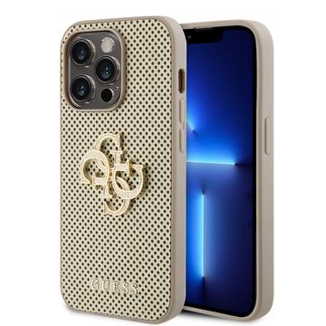 Custodia iPhone 15 Pro Max Guess Logo Glitter 4G perforato - Oro