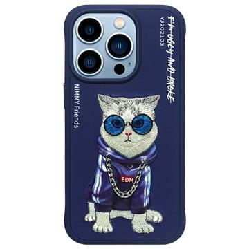 Custodia Gatto per iPhone 15 Pro Max Nimmy Friends Glasses Cool