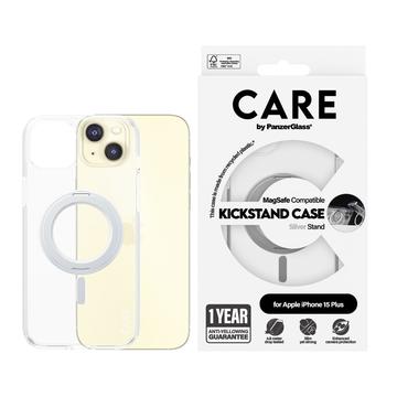 Custodia per iPhone 15 Pro Max PanzerGlass Care Kickstand - Compatibile con MagSafe - Argenta