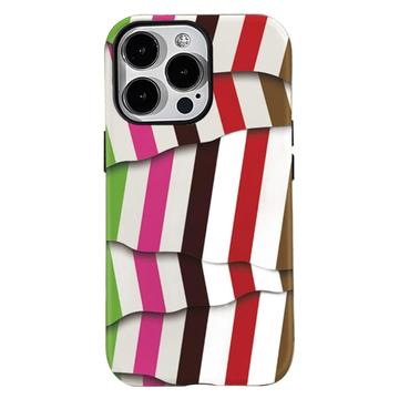 Custodia ibrida 2 in 1 staccabile a strisce per iPhone 15 Pro Max - Colorata