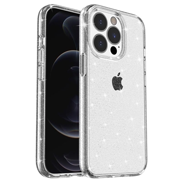 Custodia Ibrida Serie Stylish Glitter per iPhone 15 Pro Max - Bianca