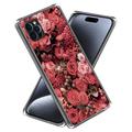 Custodia in TPU Stylish Ultra Sottile per iPhone 15 Pro Max - Fiori Rossi