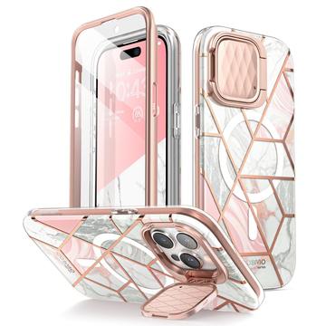 Custodia ibrida per iPhone 15 Pro Max Supcase Cosmo Mag - Marmo rosa