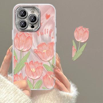 Custodia TPU con motivo a tulipano per iPhone 15 Pro Max